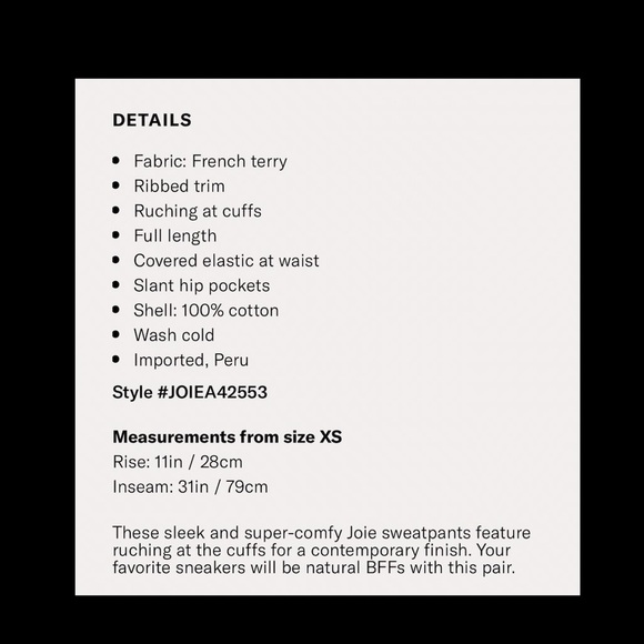 Joie French Terry Wayca Sweatpants in Grey. - Picture 8 of 8